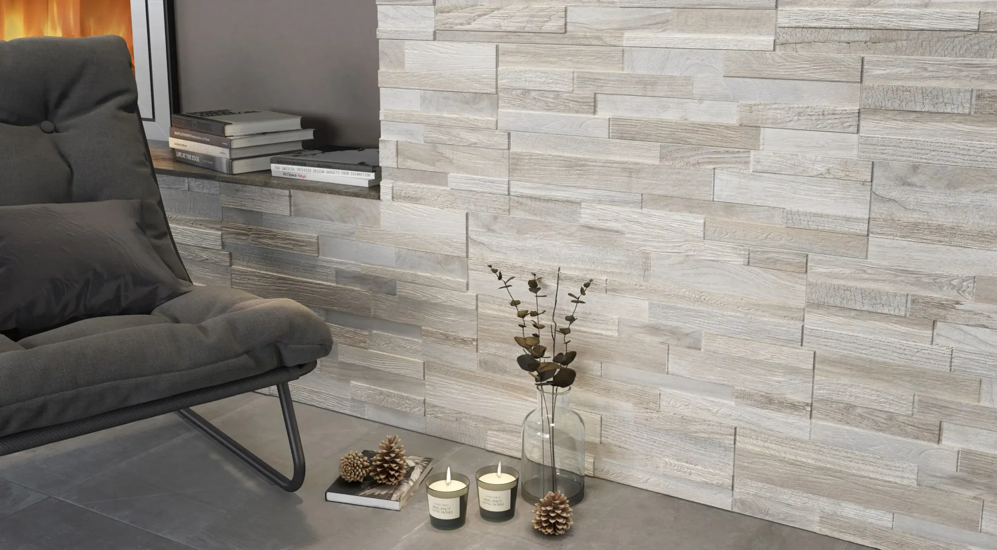 Rondine WALL ART fehér 3d hatású csempe